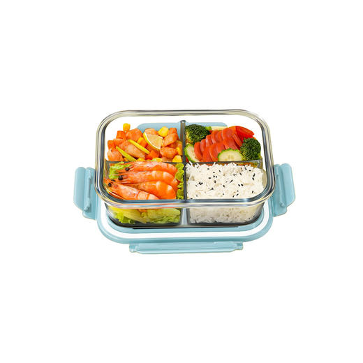 多规格 间隔玻璃保鲜盒 长方形透明食品收纳盒储物冷藏盒可微波炉烤箱便当盒 商品图1