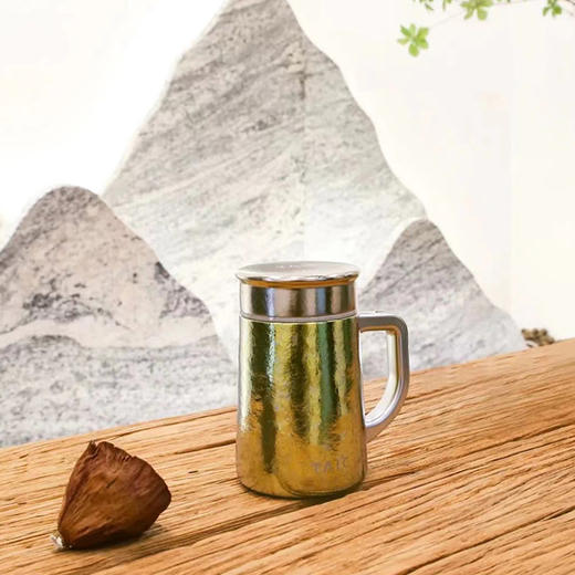 TAIC太可纯钛带手柄办公室钛可家用高档带滤网泡茶杯大容量450ML 商品图4