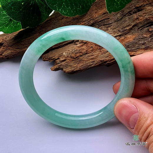 派瑞翡翠 翡翠手镯 糯种 飘花 商品图2