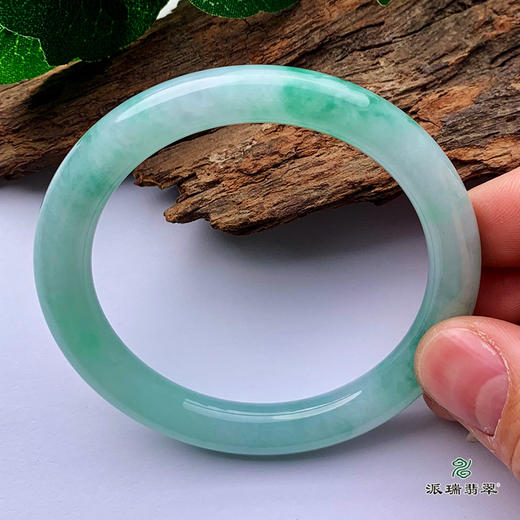 派瑞翡翠 翡翠手镯 糯种 飘花 商品图4