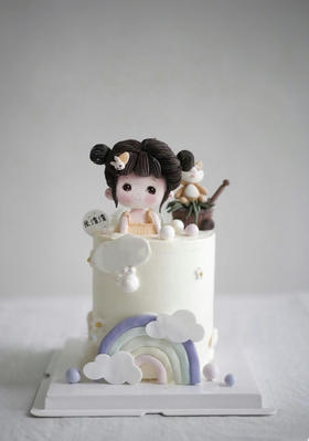 亲亲小可爱（奶油蛋糕，装饰翻糖，提前7天预订）