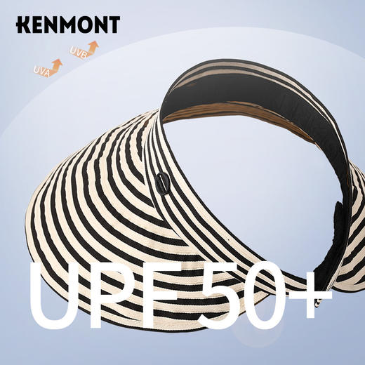 【云优选】卡蒙百搭黑白条纹空顶防晒帽女夏沙滩速干透气可折叠遮脸遮阳帽KM-6046 商品图4