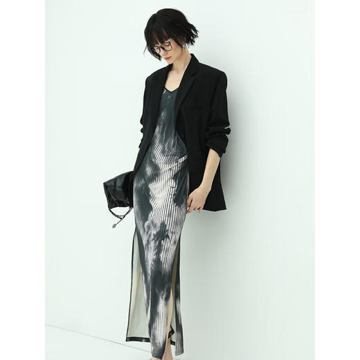 【秒杀】COCOBELLA新中式水墨晕染吊带裙女夏国风针织侧开叉长裙FR560 商品图1