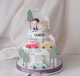 宝宝的漫画世界（奶油蛋糕，装饰翻糖，提前7天预订）