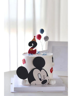 米妮和米奇（奶油蛋糕，翻糖装饰，提前7天预订）