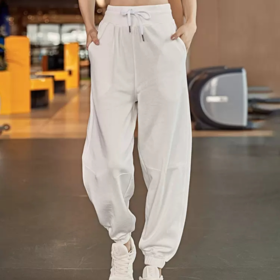 跃牌【明丽逸动 】运动裤女宽松显瘦跑步训练卫裤束脚高腰瑜伽长裤AL-8026