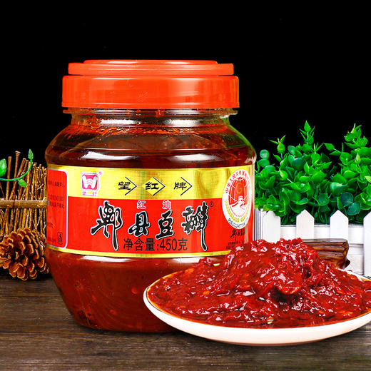 四川望红郫县豆瓣450g红油豆瓣酱家用炒菜调味佐料 商品图0