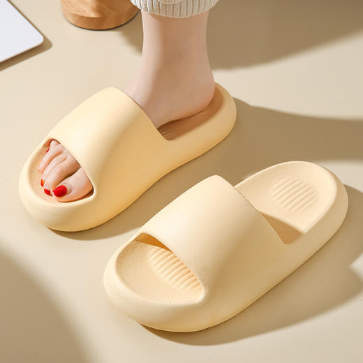 新款踩屎感EVA厚底面包拖鞋【233-7】 商品图5