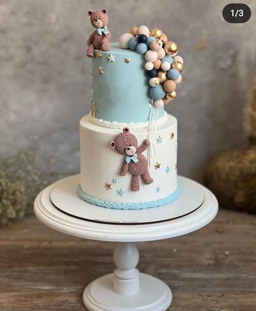 梦幻小熊（奶油蛋糕，装饰翻糖，提前7天预订） 商品图0