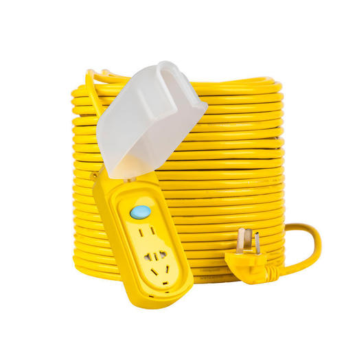 电瓶车充电户外防雨插座排插电延长线2位7孔带开关3插头长20米 商品图2