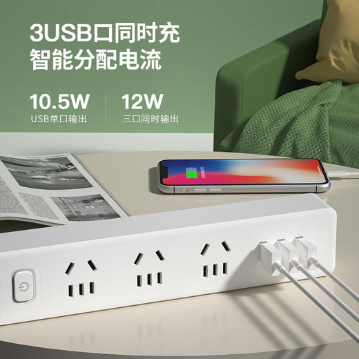 飞利浦新国标安全认证家用usb组合排插多位插孔 商品图2