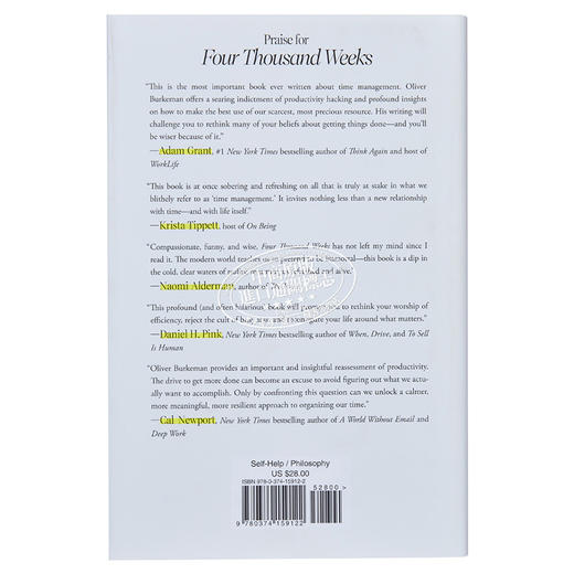 【中商原版】四千周 凡人的时间管理 英文原版 Four Thousand Weeks Time Management for Mortals Oliver Burkeman 商品图1