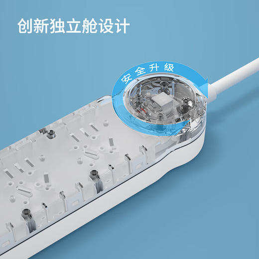 飞利浦4位总控1.8米超功率保护插排插线板2142A 商品图1