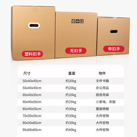 大号搬家纸箱超硬快递箱特硬80乘50乘60塑胶扣1个 商品图0