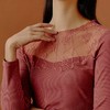 Threegun三枪 【浄呼吸】花边圆领女士长袖上衣打底衫-23542A911 商品缩略图3