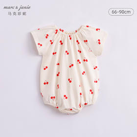马克珍妮夏装新款 女宝宝蝴蝶袖纯棉连体衣 婴儿哈衣230632