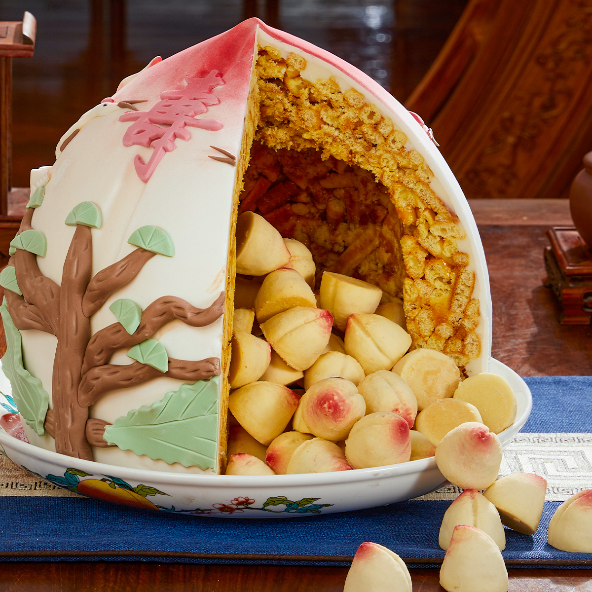 御茶膳房大寿桃糕点礼盒一品百寿桃从老人过寿点心生日祝寿桃馒头