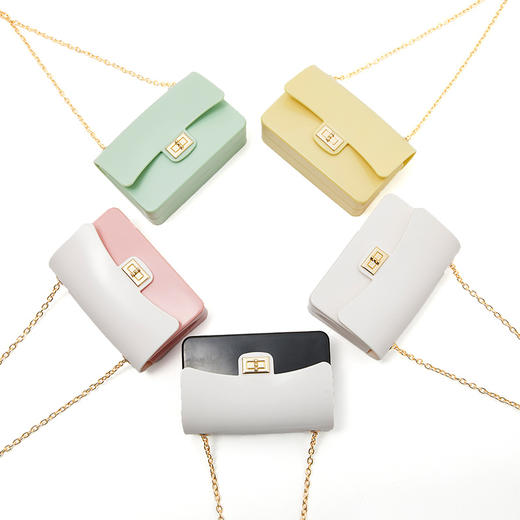 西遇小香风单肩斜挎包女士2023年新款轻奢金色金属扣链条方形包30039502 商品图0