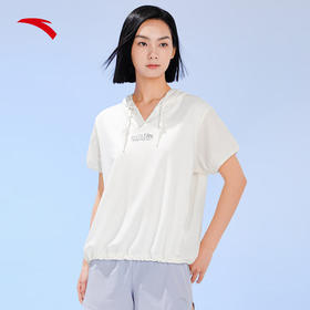【L码断码】安踏冰丝T丨抽绳连帽短袖t恤女夏季新款透气跑步运动服162327162【库存有限，如无货将做退款，介意慎拍！】