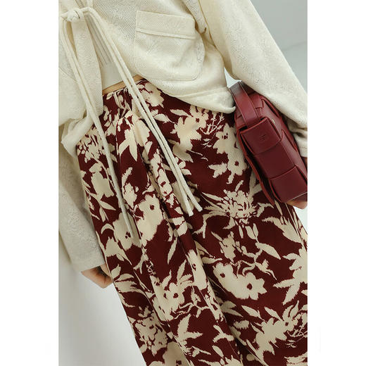 【秒杀】COCOBELLA设计感飘带高腰印花半身裙夏前短后长遮胯长裙HS93 商品图1