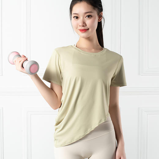 跃牌【禅语梵心系列】薄款圆领亲肤透气瑜伽服T恤F2188（不带胸垫） 商品图9