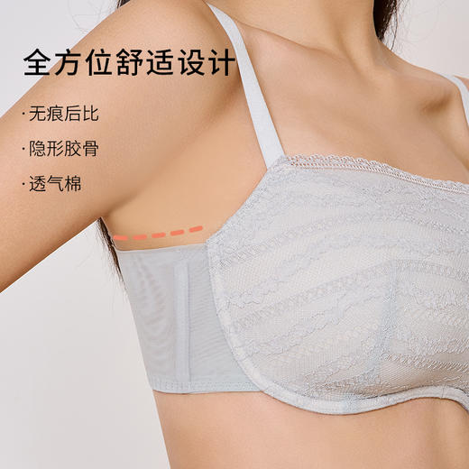 【买三免一】奶糖派大杯文胸独白蕾丝抹胸大胸显小聚拢防下垂防走光内搭内衣女 商品图3