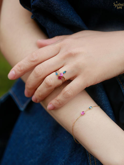 SpoiledBrat Jewelry 18K金托帕红宝石戒指 商品图4