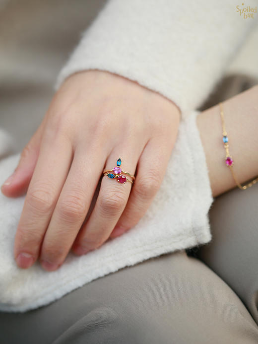 SpoiledBrat Jewelry 18K金托帕红宝石戒指 商品图5