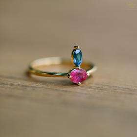 SpoiledBrat Jewelry 18K金托帕红宝石戒指