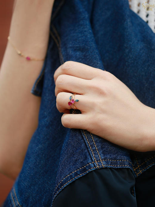SpoiledBrat Jewelry 18K金托帕红宝石戒指 商品图3