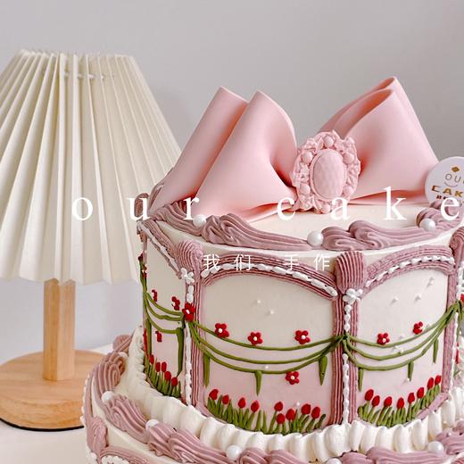 公主的花园宫廷风复古双层蝴蝶结蛋糕-低糖处理无添加 商品图2