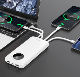 Recci锐思 充电宝超大容量10000毫安数显+自带四线RP01