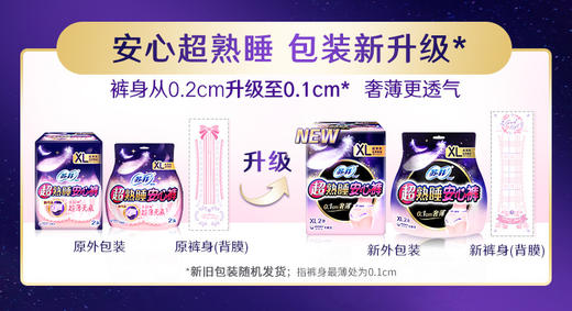 苏菲卫生巾安心裤超熟睡XL码2片透气超薄臀围90-115cm姨妈巾 商品图1