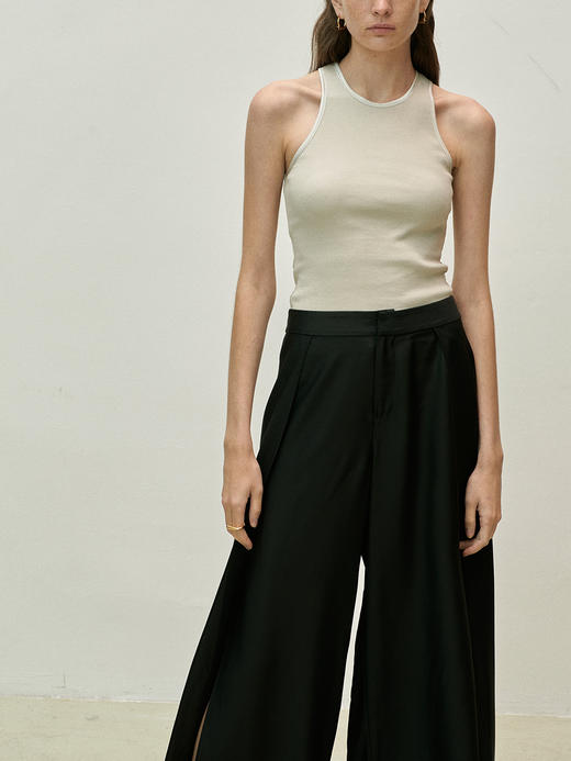 Viktoria Chan | SS2051 Dante Silk Trim Tank [上衣 黑/白/驼/灰] 商品图1