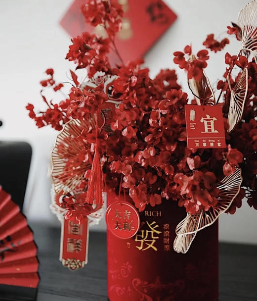 【年花】迎客豆  干花    红色/橙色 若干枝/扎 商品图2