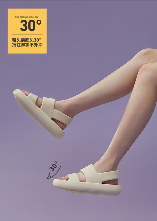 （纯色）【李佳琦推荐】优调XT917凉鞋时尚潮流外穿厚底女夏季柔软平底情侣百搭男士 商品图6