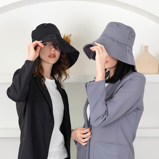 HOII/后益 Mr.HoseaHo刺绣宽版圆筒帽防晒帽[福利品] 商品图2