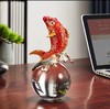 E-N-0407/0406 诺诗曼 鸿运锦鲤水晶球 珐琅摆件 鸿运锦鲤珐琅彩鱼水晶球摆件招财客厅电视柜 商品缩略图4