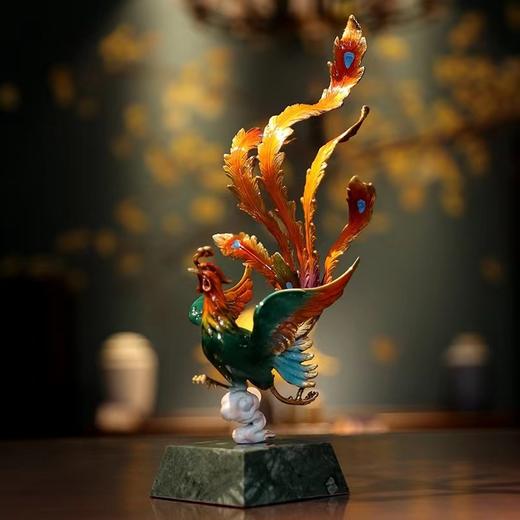 凤鸣朝阳 全铜火凤凰摆件轻奢家居客厅玄关书房乔迁装饰礼工艺品凤舞九天纯铜摆件客厅书房办公室新中式摆件 商品图7