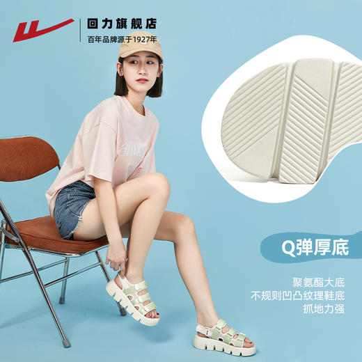 回力凉鞋女款2023年夏季新款女鞋小香风厚底魔术贴运动沙滩鞋子女WSL(WZ)-0660 商品图3