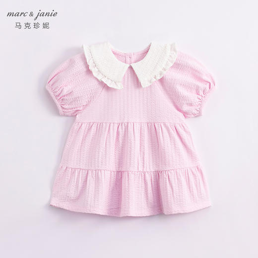 马克珍妮夏装新款 女童娃娃领纯棉连衣裙 儿童泡泡袖裙子230830 商品图1