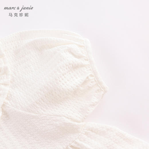 马克珍妮夏装新款 女童娃娃领纯棉连衣裙 儿童泡泡袖裙子230830 商品图5