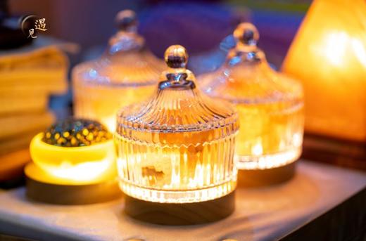 圆形盐石玻璃盐灯 岩石扩香小夜灯创意台灯摆件 商品图0