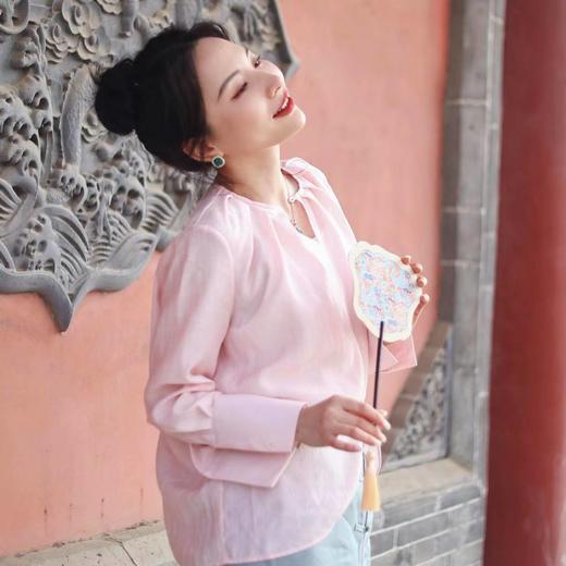 【抖音专属】发布会（圆领衬衣23710169-粉米） 商品图0