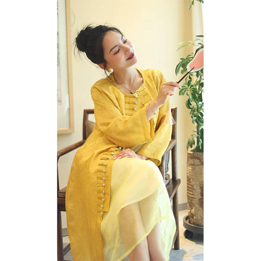 【抖音专属】连衣裙（23710026C-缃叶） 商品图0