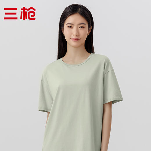 Threegun三枪 【爽滑竹棉】圆领女士短袖T恤-24150A011 商品图0