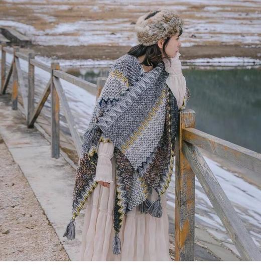 【满满温柔感】氛围感民族风软糯披肩，旅行出片神器【234-7】 商品图5