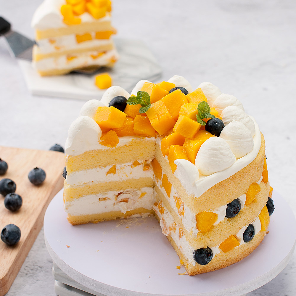 芒果戚风裸蛋糕