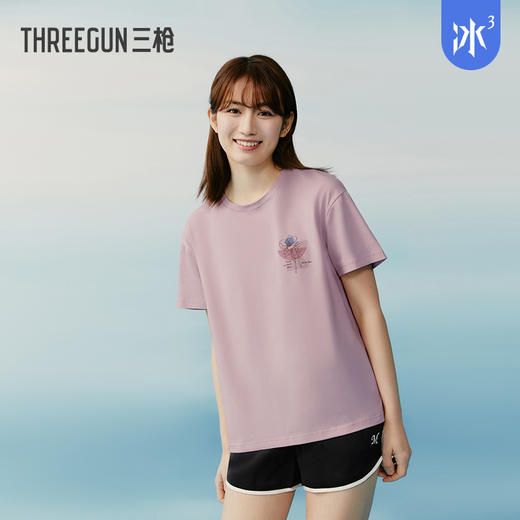 Threegun三枪 【冰泉棉】印花圆领女士短袖T恤-24240A011 商品图6