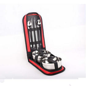 不锈钢餐具 便携式旅行双人碗餐具套装